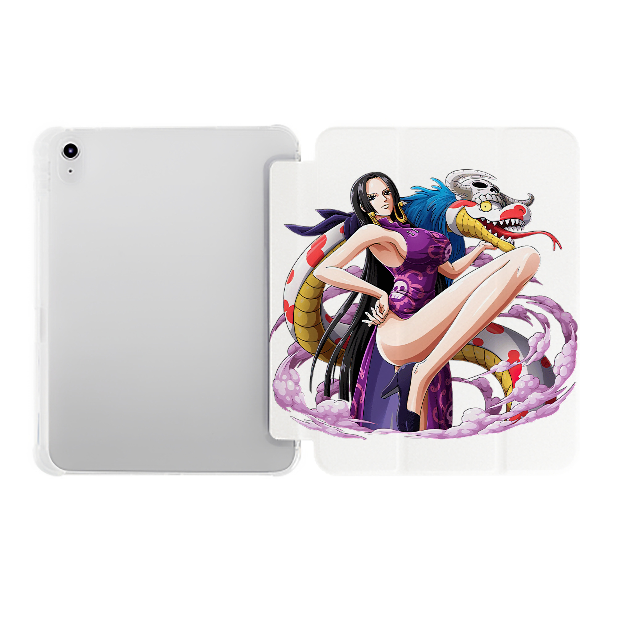 （画像用） ワンピース ボア・ハンコック ONE PIECE Boa·Hancock IPad ケース ペン収納付き 三つ折りスタンド PUレザー×シリコン 対応機種9.5/10.5/10.9インチ